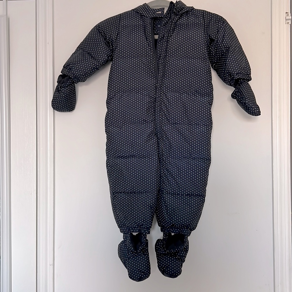 Gap navy white dot, warm onesie 18-24months